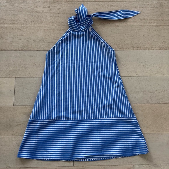 NEW FABIANA PIGNA women's dress in striped indigo M - Picture 3 of 10